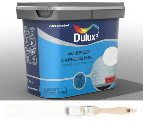 Produktbild Dulux Fresh up Renovierfarbe für Wandfliesen, glänzend Weiß 0,75 L