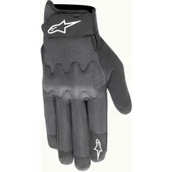 Alpinestars Stated Air Handschuhe - Schwarz/Silber - XL - Motorradhandschuhe mit optimaler Belüftung und Flexibilität, ideal für warme Wetterbedingungen. Ergonomischer Verschluss und Touchscreen-kompatibles Material bieten Komfort und Funktionalität.
