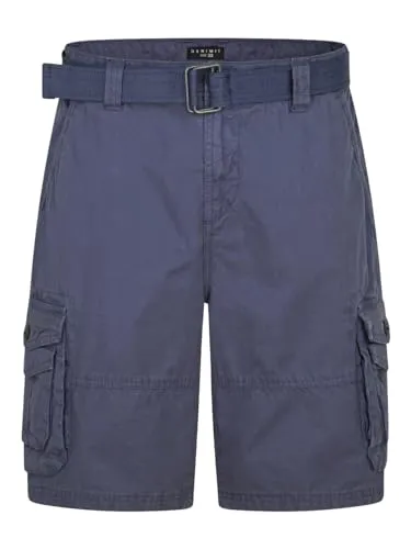DENIMFY Cargo Shorts Herren mit Gürtel - DFUlli Kurze Hosen - Herren-Shorts aus 100% Baumwolle, ideal für Sommer und Freizeit. Mit praktischem Gürtel und zahlreichen Taschen für maximalen Komfort und Stil.