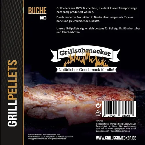 Grillpellets reine Buche 10kg von Grillschmecker (1,19 EUR/kg)