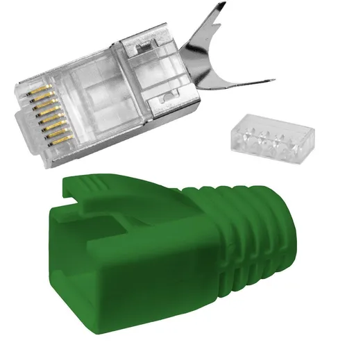 20x Netzwerkstecker RJ45 Stecker Grün CAT5 CAT6 CAT7 LAN vergoldete Kontakte