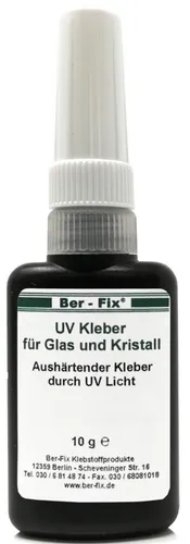 Ber-Fix mittelviskoser UV Kleber - 10g Glaskleber für Glas mit Glas oder Metall