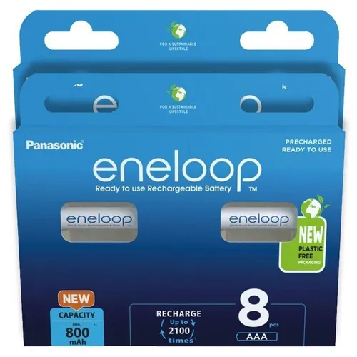 Panasonic eneloop AAA Micro Akkus - 8er Pack, Ready-to-Use, hochleistungsfähig und umweltfreundlich mit bis zu 2100 Ladezyklen