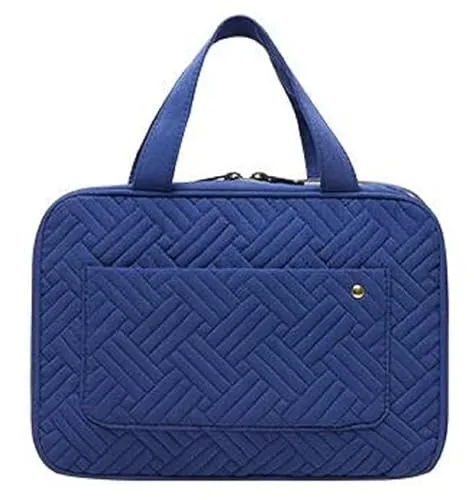 Kulturbeutel zum Aufhängen, groß, Kosmetiktasche, tragbar, mit 4 Fächern, 1 Stabiler Haken für Damen, Herren, Mädchen, Geschäftsreise(Blue)