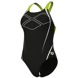 Arena Feel Damen Graphic Swim Pro Back Badeanzug - Sportlich und chlorresistent - Bademode mit UV-Schutz und schnell trocknendem Material. Ideal für Schwimmerinnen, die Leistung und Stil kombinieren möchten.