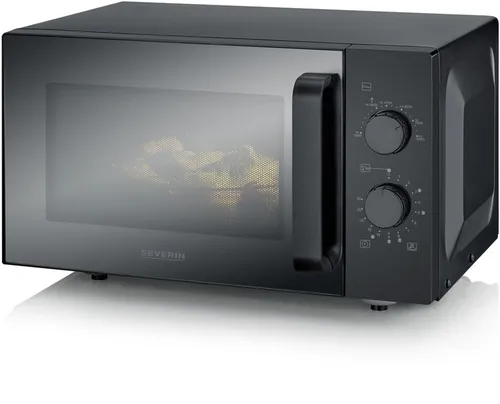 Severin MW 7782 (schwarz) Stand-Solo-Mikrowelle - Praktische Stand-Solo-Mikrowelle in elegantem Schwarz, ideal für schnelles Erwärmen und Auftauen von Speisen, platzsparend und benutzerfreundlich.