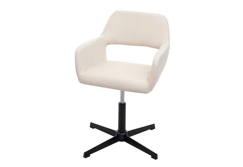 PROREGAL® Bürostuhl Homeoffice-Bürostuhl 89x65x65cm Esszimmerstuhl Kunstleder Creme