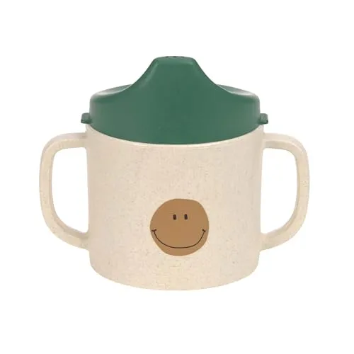 LÄSSIG Kinder Trinklernbecher mit Henkel und abnehmbarem Deckel 150 ml/Sippy Cup Happy Rascals Smile