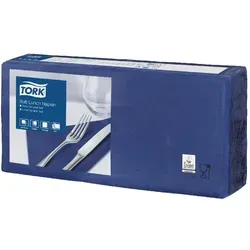 Tork Soft Lunchservietten, 3-lagig, dunkelblau - Hochwertige 3-lagige Servietten in elegantem Dunkelblau, ideal für besondere Anlässe oder den täglichen Gebrauch.