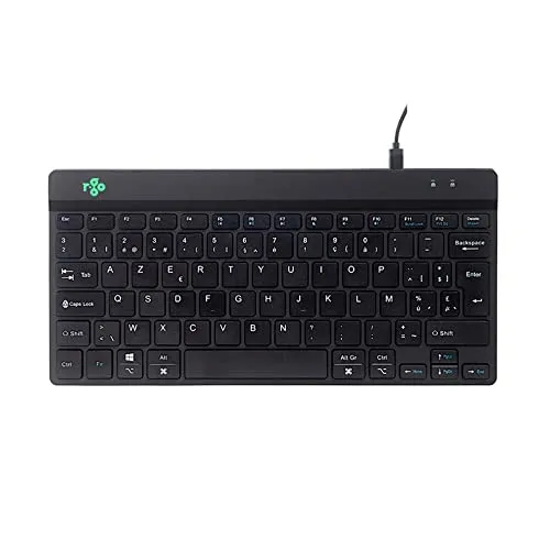 R-Go Compact Break Tastatur, AZERTY BE Layout, Mit Pausenanzeige, Ergonomische flaches Design, Kabelgebunden, Schwarz
