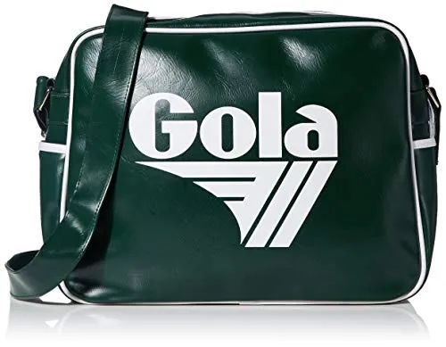 Gola Redford Kuriertasche - Stilvolle Unisex Messenger-Bag in Bottle Green/White - Messenger-Bag mit Schulterriemen und praktischem Reißverschluss, perfekt für den täglichen Gebrauch mit kompakten Maßen (B x H): 36 x 27 cm.
