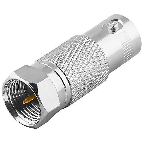 BestPlug Coaxial BNC Sat Adapter Verbindungsstück, BNC Buchse Kupplung weiblich auf F-Stecker männlich, Metallausführung