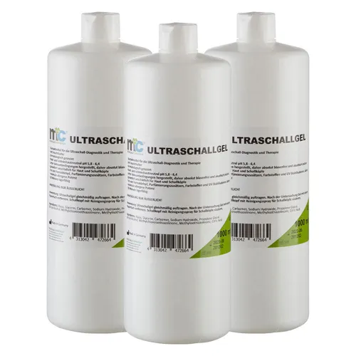 3x 1000 ml Ultraschallgel Sonogel Leitgel Kontaktgel U-Gel Reizstrom Gleitgel