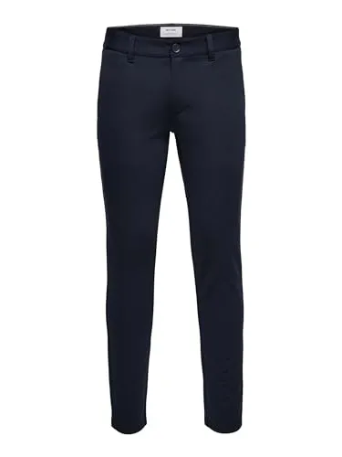 ONLY & SONS ONSMARK PANT GW 0209 NOOS Hose, Blau (Night Sky) - Wanderhosen im Slim Fit mit Gürtelschlaufen und praktischem Haken- und Ösenverschluss, ideal für aktive Outdoor-Abenteuer.