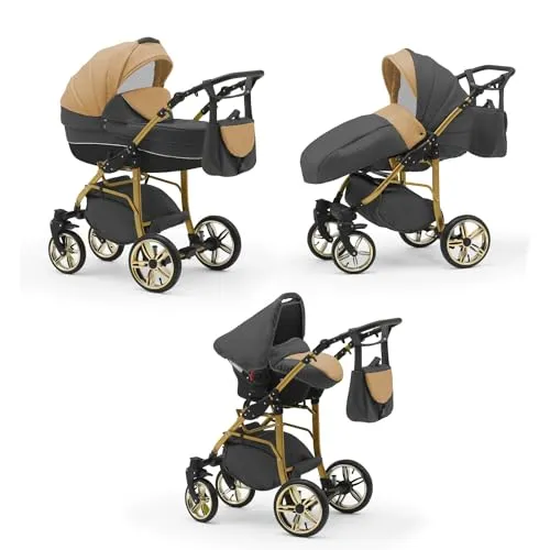 Kinderwagen-Set 4 in 1 Neo Gold inkl. Sportsitz und Autositz - 16 Teile - in 22 Farben