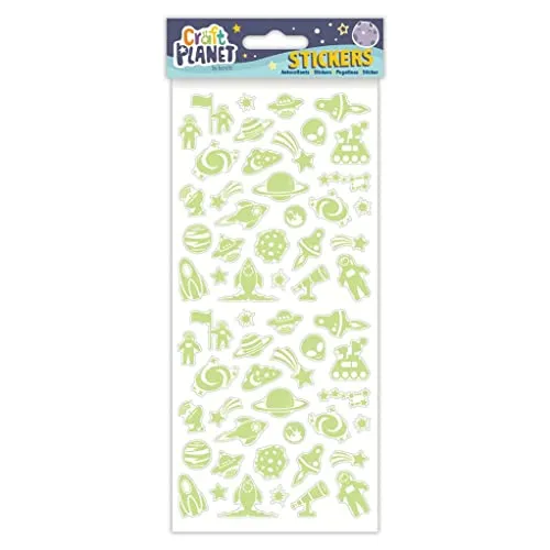 Klein Leuchtet Im Dunkeln Weltraum Raumschiff Planet Sticker Und Etiketten für Kinder Basteln Und Dekoration