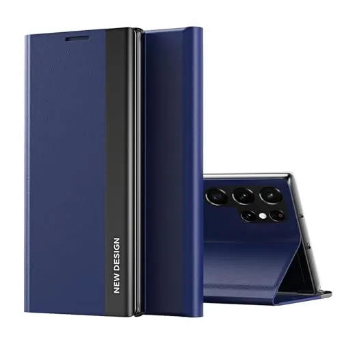 Handy Hülle Flipcase für Samsung Galaxy S26 Ultra Magnet & Standfunktion D- Blau