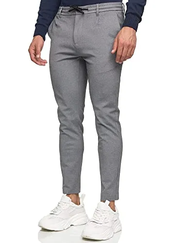 JEFF Herren Dyer Stoffhose mit 4 Taschen | Stretch Hose Herrenhose für Männer Grey Mix, L