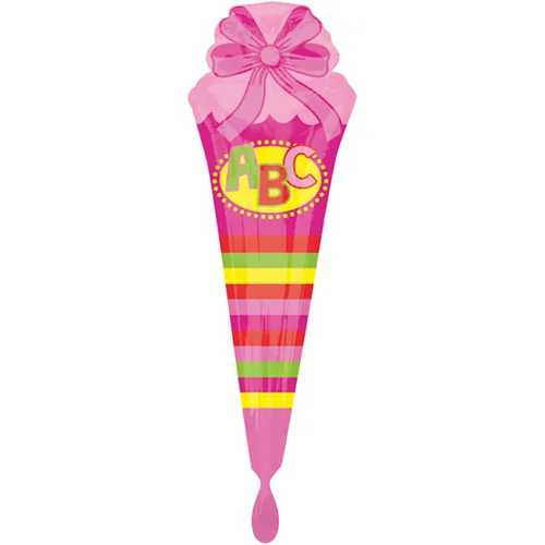Schultüte Pink Folienballon - 111cm 43 Inch Heliumballon