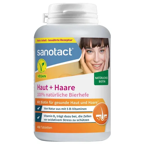 sanotact Bierhefe Tabletten – 100% natürliche Bierhefe, vegan