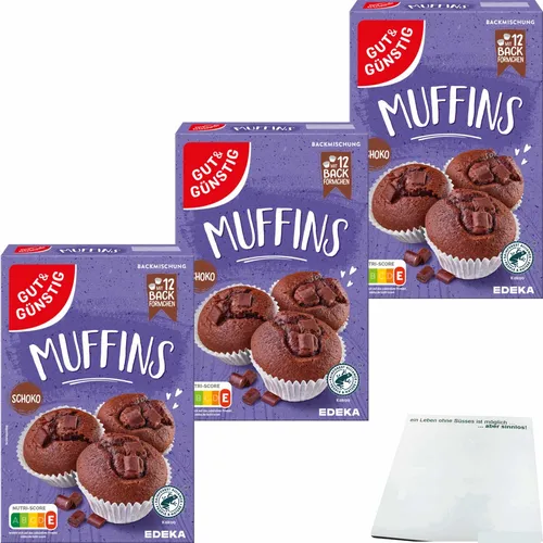 Gut&Günstig Muffins Schoko Backmischung 3er Pack 3x350g Packung usy Block