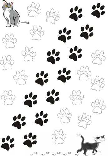 Hermann Schütz Aufkleber Katzenpfoten schwarz-weiß 30 Motive  Aufkleber