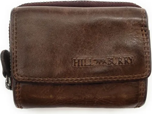 Hill Burry Mini Echtleder Damen Geldbörse mit RFID Schutz – Dunkelbraun