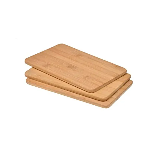 Gravidus 3er Set Bambusbrettchen Holzbrett Schneidebrett Küchenbrett Frühstücksbretter - ideal zum Schneiden und Servieren - Maße ca. 22 x 14 x 0.8 cm