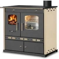 Küchenofen Holzherd ECO LUX INOX – Edelstahlbackfach, creme - Der ECO LUX INOX kombiniert Heizleistung mit einer praktischen Kochfunktion. Genießen Sie vielfältige Zubereitungsmöglichkeiten auf der Gusseisenplatte und im integrierten Backofen mit Sichtfenster. Optimal für jeden Haushalt!