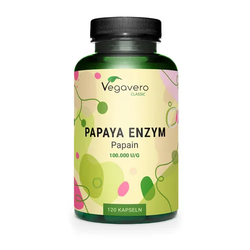 Vegavero Papaya Enzym Kapseln | 120 Kapseln | 700 mg pro Kapsel