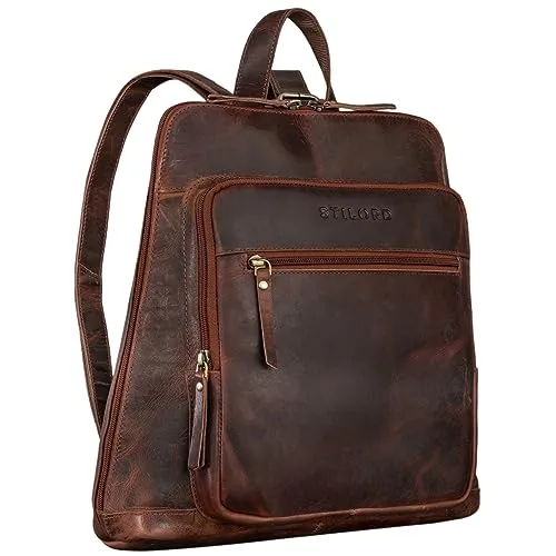 STILORD 'Camden' Moderner Lederrucksack für Damen - Eleganter Tagesrucksack aus echtem Leder im Vintage-Look, ideal für City, Uni oder Reisen. Mit vielen Innenfächern für optimale Organisation und verstellbaren Schultergurten für zusätzlichen Tragekomfort.