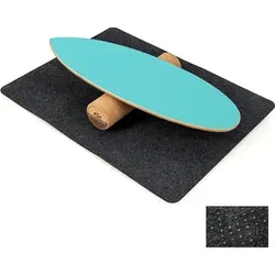 COSTWAY Balance Board aus Holz, Balancebrett, Balance Trainer Trickboard für zuhause, inkl. Korkrolle, Balance-board aus 8 hochwertigen Holzschich... - Schwarz/Blau