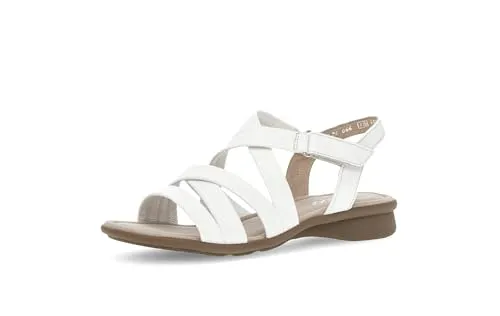 Gabor Sandalette Weiß 42 EU - Wanderschuhe in Größe 42, mit 3 cm Absatzhöhe, aus hochwertigem Glattleder. Ideal für Komfort und Stil bei sommerlichen Ausflügen.