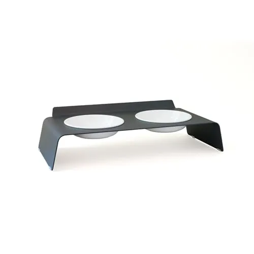 LucyBalu® Erhöhte Doppel-Futterstation für Katzen - Fressnäpfe für Katzen mit ergonomischem Design, das Schlingen vorbeugt und die Gesundheit unterstützt. Stabil und hygienisch, ideal für stressfreies Fressen.