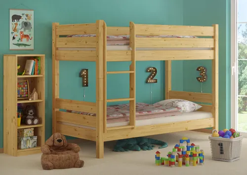 Etagenbett variables Zubehör extra stabil 80x200 Massivholzbett Nische 80 teilbar V-60.16-08T80ohne Zubehör