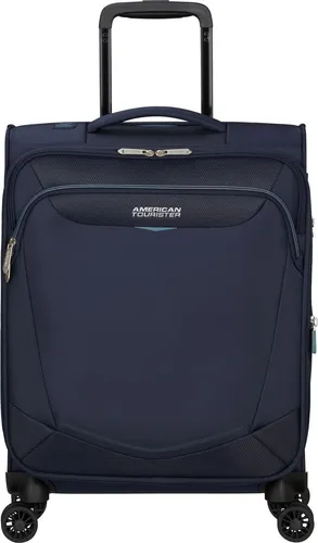 American Tourister SUMMERRIDE NAVY Koffer S EXP TSA - Trolley aus Recyclex Material, sehr leicht mit nur 1,9 KG und ausgestattet mit doppelten Rädern für optimalen Komfort beim Reisen.
