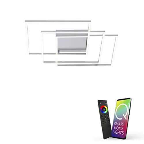 Paul Neuhaus Smarte LED-Deckenlampe Q - INIGO - LED Deckenleuchte mit CCT-Farbtemperaturregelung, dimmbar und Smart Home kompatibel. Genießen Sie individuelle Lichtstimmungen von Warm- bis Kaltweiß, ideal für Ihr Zuhause.