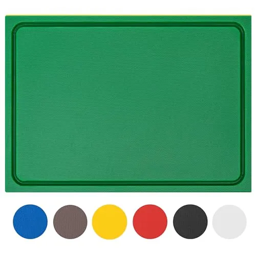 Morleos Schneidebrett mit Saftrille aus HDPE 500 - Robustes Schneidebrett aus HDPE, ideal für Gastronomie und Haushalt. Mit integrierter Saftrille schützt es Ihre Arbeitsfläche vor auslaufenden Flüssigkeiten. Nutzen Sie die doppelseitige Fläche für vielseitiges Schneiden!