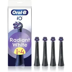 Oral-B iO Series Radiant White Black Ersatzköpfe - Ersatzzahnbürsten für Oral-B iO: Mit abgewinkelten Borsten für effektive Plaque-Entfernung und Zahnaufhellung – für ein strahlend weißes Lächeln!
