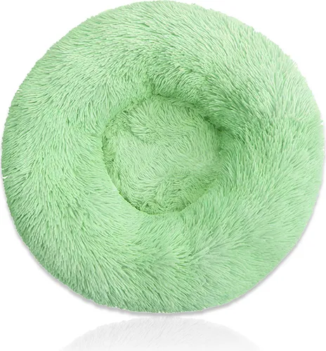 70cm Grün Plüsch Donut Hundebett Katzenbett Kuschelbett Hundekorb Hundekissen Kissen rund Haustierbett Bett