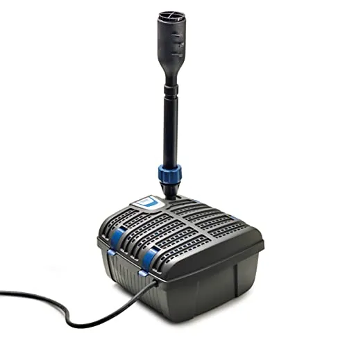 OASE 75952 Filtral UVC-Klärer 9000 - Gartenteichfilter mit 3 Fontänenaufsätzen für individuelle Wasserspiele, ideal für Teiche bis 9 m³ und sorgt für klare Wasserqualität durch mechanische und biologische Reinigung.