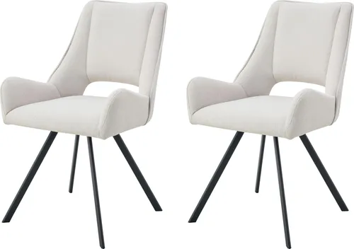 Mid.you Stuhl-Set Helen – Creme, Oeko-Tex® Standard 100 - Elegantes Stuhl-Set Helen in Creme, gefertigt aus hochwertigem Textil. Mit geprüfter Qualität und nachhaltiger Holzverwendung – ideal für Ihr Esszimmer!