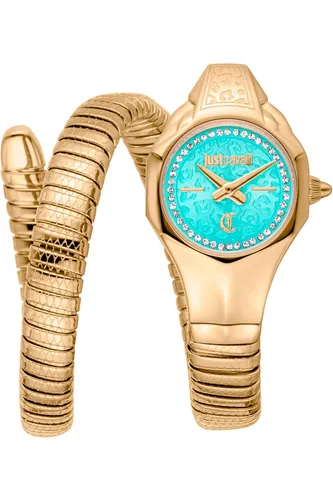 Just Cavalli JC1L354M0035 - Damen Uhr in Türkis aus Edelstahl - Armbanduhren mit elegantem Design und 30 m Wasserdichtigkeit, ideal für modebewusste Frauen.