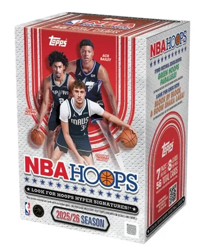 2025-26 Topps NBA Hoops Value Box Englisch - Entdecke die 2025-26 Topps NBA Hoops Value Box Englisch! Ideal für Sammler und Einsteiger, bietet sie spannende Karten und die Chance auf exklusive Inserts. Perfekt für ein aufregendes Opening-Erlebnis!