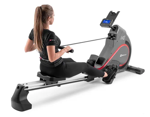 Hop-Sport Rudergerät HS-095R Spike - Klappbare Ruderzugmaschine mit Magnetbremssystem - Rudergeräte für Fitness: 12 Trainingsprogramme, klappbar, ideal für Zuhause, max. Benutzergewicht 150 kg, inkl. Kilometer- und Kalorienzähler.