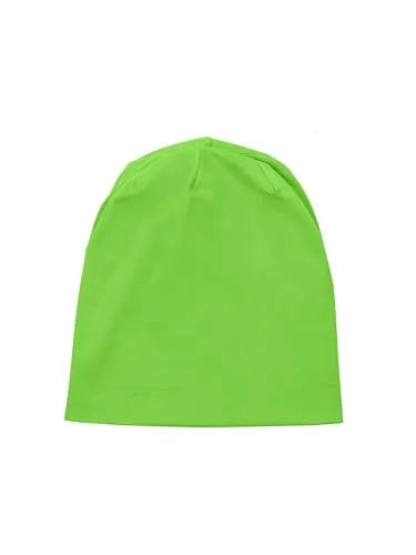 SCHIETWETTER Accessoire Leichte Kinder- Beanie Mütze Unifarben, Übergangsmütze, dünne Kopfbedeckung, Logo-Print