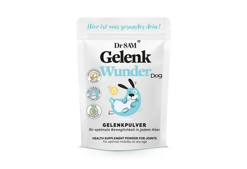 Dr. SAM Tierpräparate GelenkWunder für Hunde - Hochdosiertes Gelenkpulver für Hunde, ideal zur Unterstützung der Gelenkpflege und zur Förderung der Beweglichkeit. Für glückliche, aktive Hunde! Siehe auch unsere geprüfte Qualität.