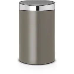 Brabantia Touch Bin 40 Liter Platinum - Haushaltszubehör mit geruchsdichtem Deckel, ideal für kleine Haushalte und platzsparend an der Wand aufstellbar.