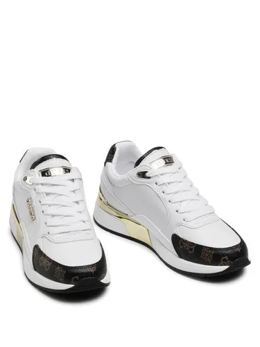 Guess Damen Moxea Sneaker, White Brown Ochra, 39 EU in weiß von GUESS