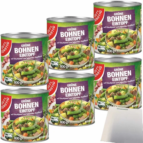 Gut&Günstig Grüne-Bohneneintopf mit Rauchspeck und Rindfleisch 6x800g usy Block